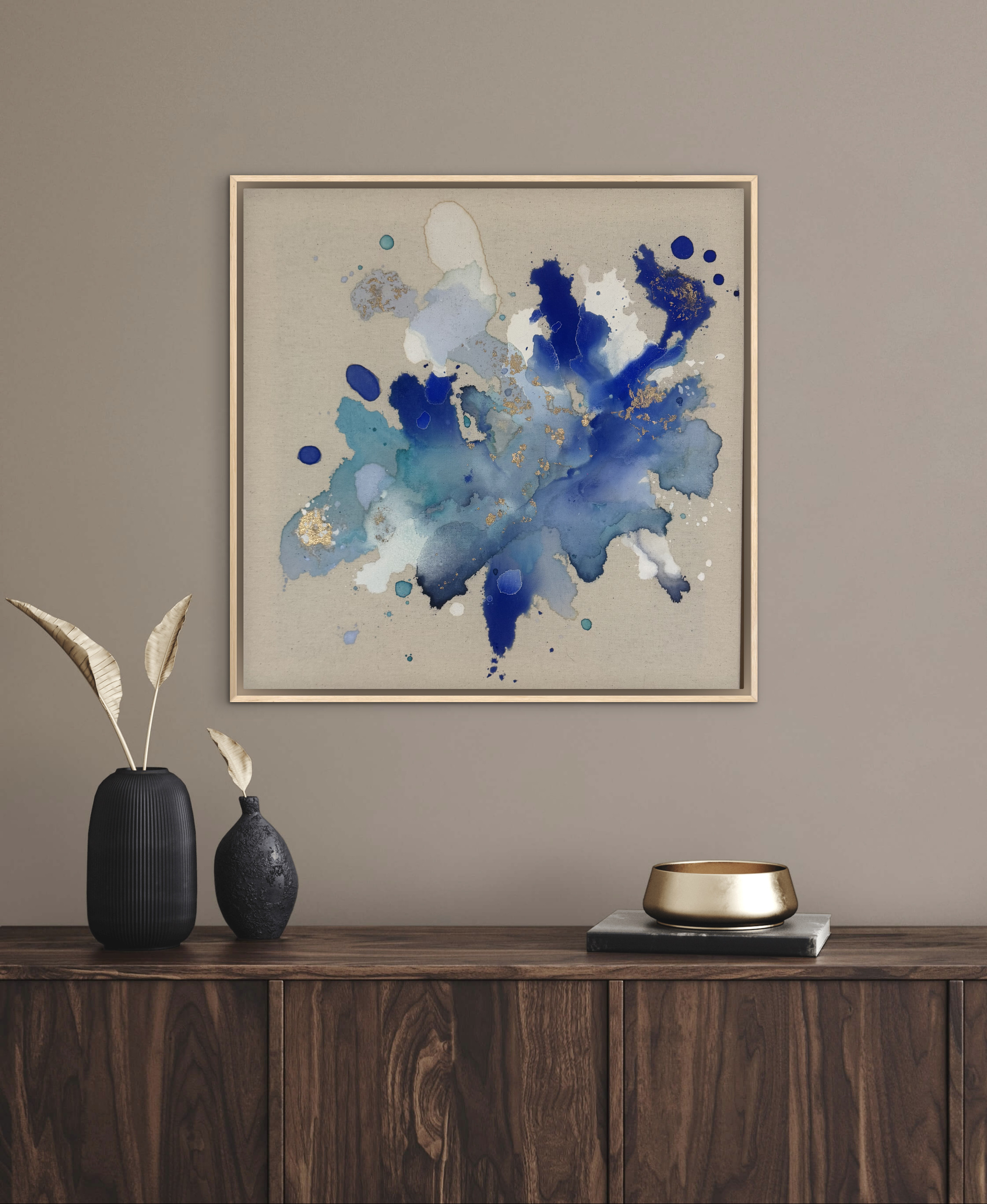 Seidenblume, 2025, Acryl und Gold auf roher Baumwollleinwand, Ansicht 6